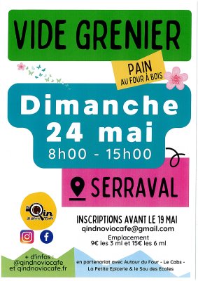DIMANCHE 24 MAI VIDE GRENIER DE 8H A 15H.